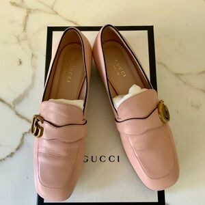 Gucci Pink Marmont GG Logo Loafer Moccasins Flat Size 37.5